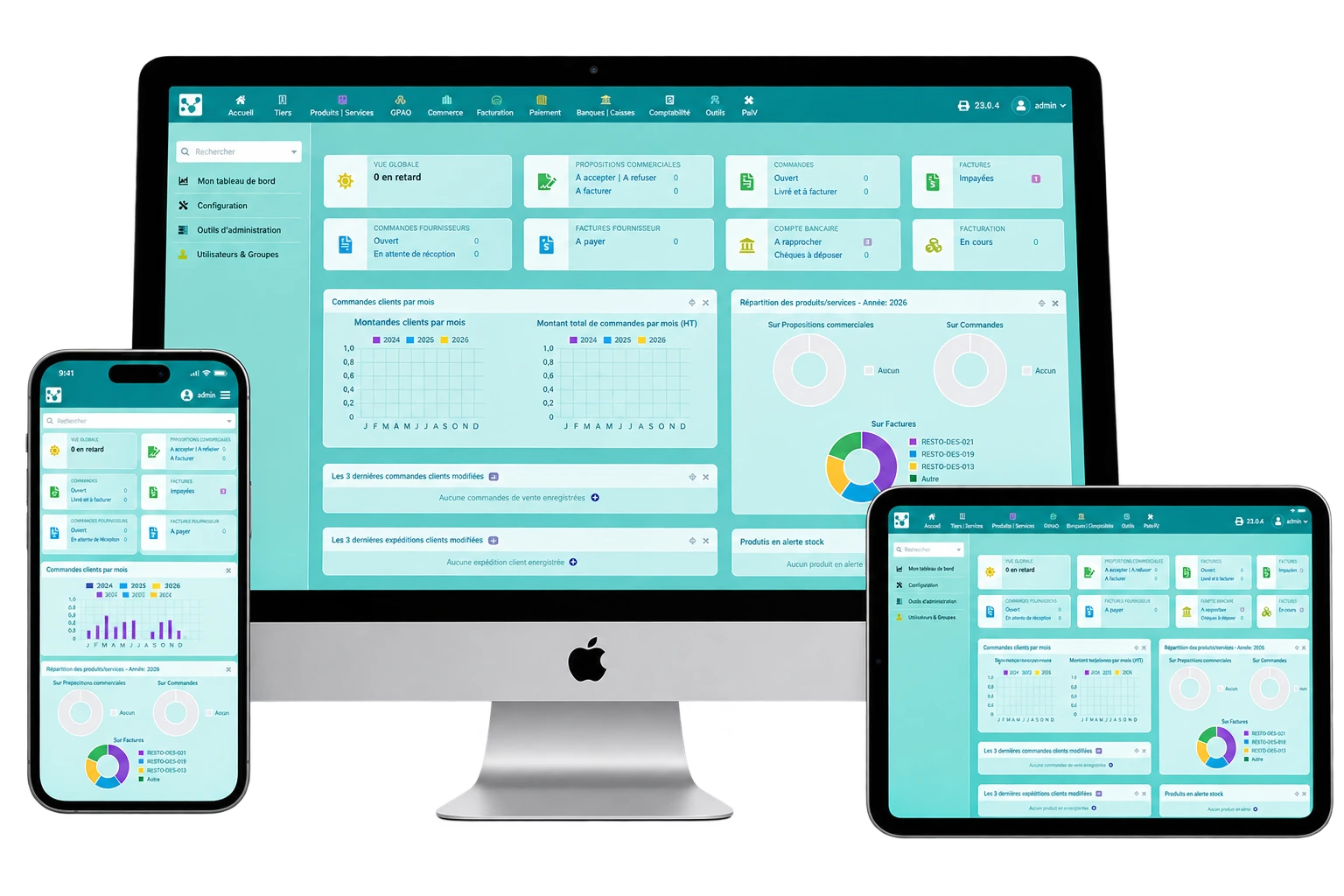 Aperçu d'une interface métier SOLUTCLOUD sur ordinateur